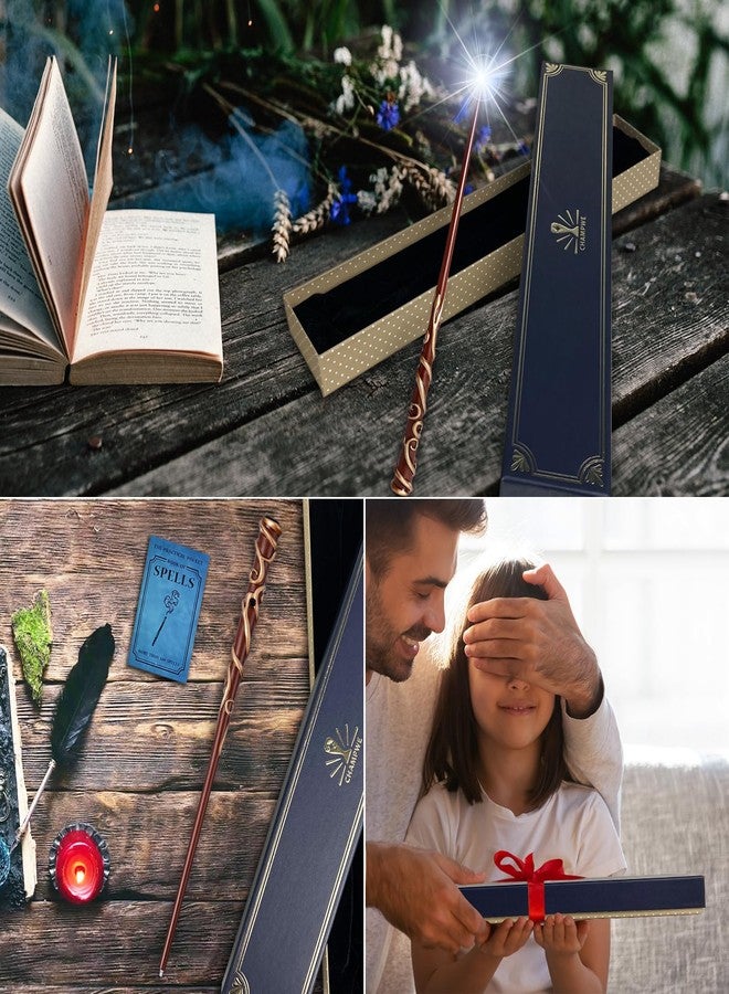 ChampWe Light Up Magic Wizard Wand Rechargeable Illuminating Toy for Kids Witch Collection Cosplay Accessories with Spellbook and Gift Box (Ivy) - Image 5